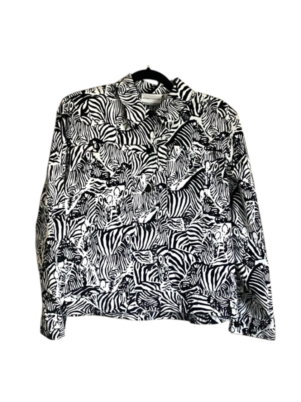 Alfred Dunner jacket blazer bomber Zebra pattern maximalist size 12P